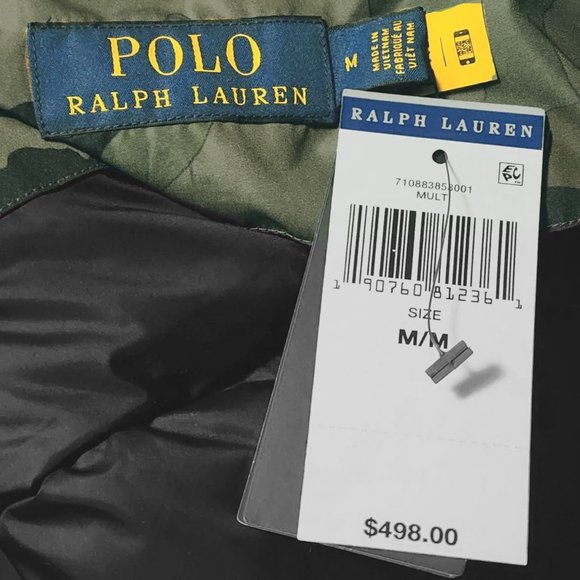 NEW $498 Polo Ralph Lauren Puffer Jacket! M  Camo Down Coat  Orange Polo Player - Picture 6 of 6